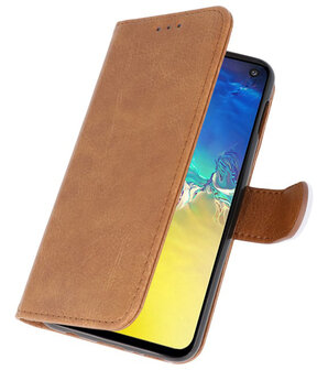 Bookstyle Wallet Cases Hoesje voor Samsung Galaxy S10e Bruin