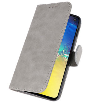 Bookstyle Wallet Cases Hoesje voor Samsung Galaxy S10e Grijs