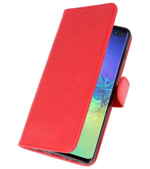 Bookstyle Wallet Cases Hoesje voor Samsung Galaxy S10 Plus Rood