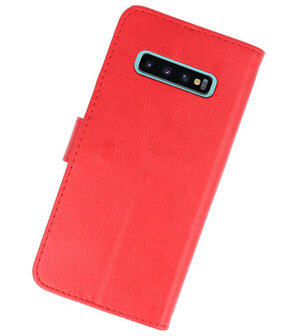 Bookstyle Wallet Cases Hoesje voor Samsung Galaxy S10 Plus Rood