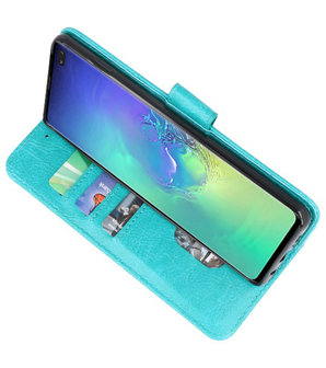 Bookstyle Wallet Cases Hoesje voor Samsung Galaxy S10 Plus Groen