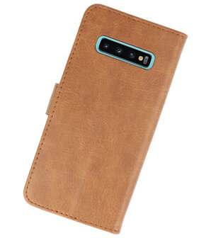 Bookstyle Wallet Cases Hoesje voor Samsung Galaxy S10 Plus Bruin