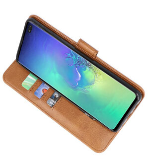 Bookstyle Wallet Cases Hoesje voor Samsung Galaxy S10 Plus Bruin