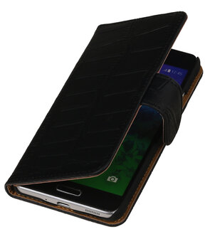 Hoesje voor Samsung Galaxy Core 2 G355H Krokodil booktype Zwart