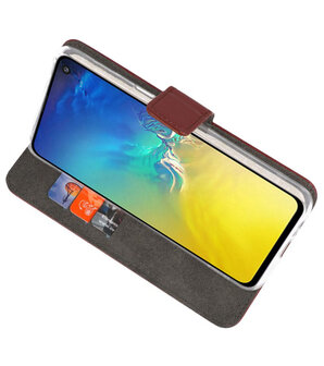 Wallet Cases Hoesje voor Samsung Galaxy S10e Bruin