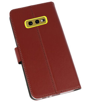 Wallet Cases Hoesje voor Samsung Galaxy S10e Bruin