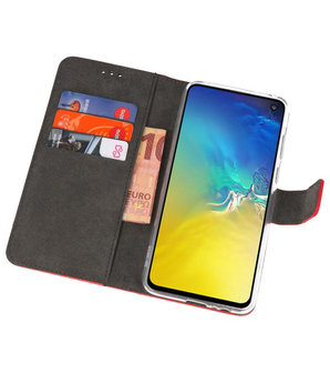 Wallet Cases Hoesje voor Samsung Galaxy S10e Rood