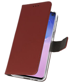 Wallet Cases Hoesje voor Samsung Galaxy S10 Bruin