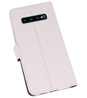 Wallet Cases Hoesje voor Samsung Galaxy S10 Plus Wit