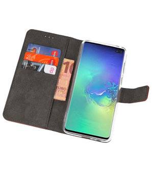 Wallet Cases Hoesje voor Samsung Galaxy S10 Plus Bruin