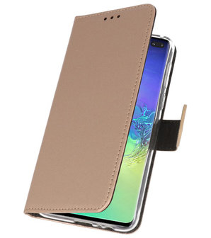 Wallet Cases Hoesje voor Samsung Galaxy S10 Plus Goud