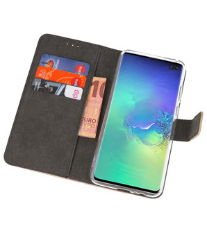 Wallet Cases Hoesje voor Samsung Galaxy S10 Plus Goud