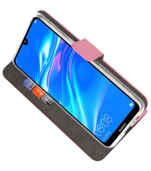 Wallet Cases Hoesje voor Huawei Y7 / Y7 Prime (2019) Roze