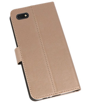 Wallet Cases Hoesje voor Huawei Y5 Lite 2018 Goud