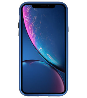 Magnetic Back Cover voor iPhone XR Blauw - Transparant