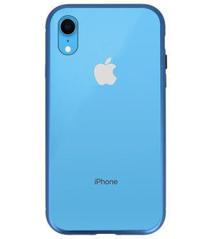 Magnetic Back Cover voor iPhone XR Blauw - Transparant