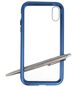 Magnetic Back Cover voor iPhone XR Blauw - Transparant