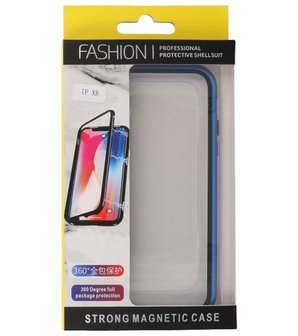 Magnetic Back Cover voor iPhone XR Blauw - Transparant