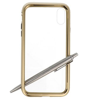 Magnetic Back Cover voor iPhone XR Goud - Transparant