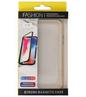 Magnetic Back Cover voor iPhone XR Goud - Transparant