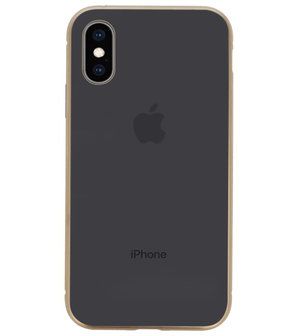 Magnetic Back Cover voor iPhone XS Goud - Transparant