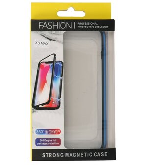 Magnetic Back Cover voor iPhone XS Max Blauw- Transparant