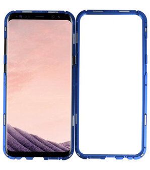 Magnetic Back Cover voor Galaxy S8 Plus Blauw - Transparant