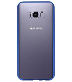 Magnetic Back Cover voor Galaxy S8 Plus Blauw - Transparant