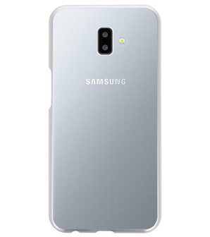 Magnetic Back Cover voor Galaxy J6 Plus Zilver - Transparan