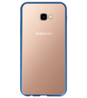 Magnetic Back Cover voor Galaxy J4 Plus Blauw - Transparant