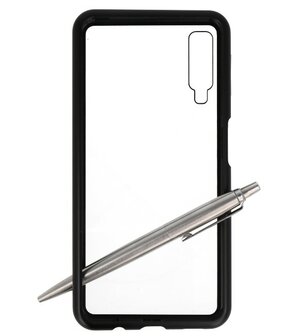 Magnetic Back Cover voor Galaxy A7 2018 Zwart - Transparant