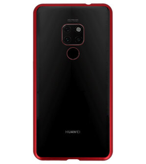 Magnetic Back Cover voor Huawei Mate 20 Rood - Transparant