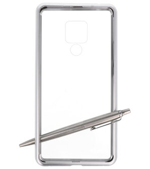 Magnetic Back Cover voor Mate 20 X Zilver - Transparant
