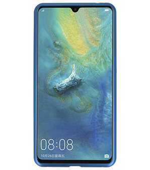 Magnetic Back Cover voor Mate 20 X Blauw - Transparant