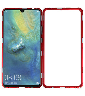 Magnetic Back Cover voor Mate 20 X Rood - Transparant