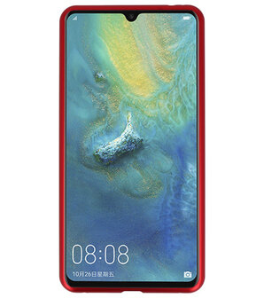 Magnetic Back Cover voor Mate 20 X Rood - Transparant