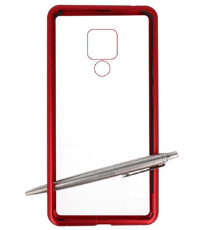 Magnetic Back Cover voor Mate 20 X Rood - Transparant