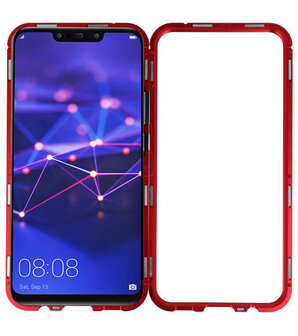Magnetic Back Cover voor Mate 20 Lite Rood - Transparant