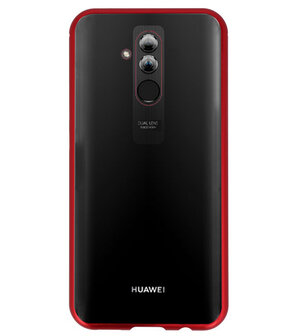 Magnetic Back Cover voor Mate 20 Lite Rood - Transparant