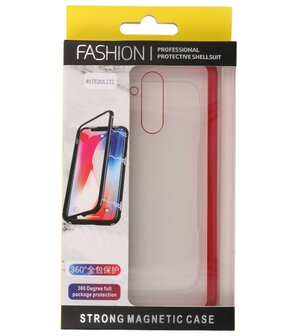 Magnetic Back Cover voor Mate 20 Lite Rood - Transparant