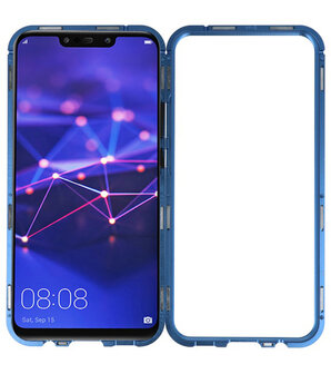 Magnetic Back Cover voor Mate 20 Lite Blauw - Transparant