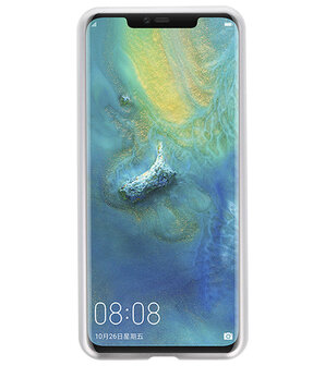 Magnetic Back Cover voor Mate 20 Pro Zilver - Transparant