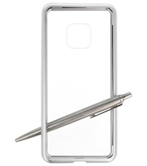 Magnetic Back Cover voor Mate 20 Pro Zilver - Transparant