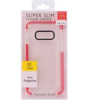 Armor TPU Hoesje voor Samsung Galaxy S10e Transparant / Rood