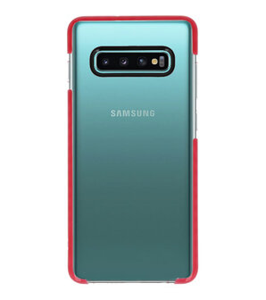 Armor TPU Hoesje voor Samsung Galaxy S10 Plus Transparant / Rood