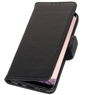 Echt Lederen Hoesje Wallet Case voor Samsung Galaxy S8 Plus Zwart