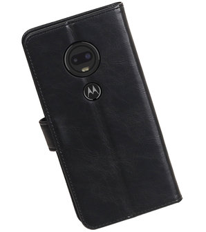 Motief Bookstyle Hoesje voor Motorola Moto G7 - G7 Plus Zwart