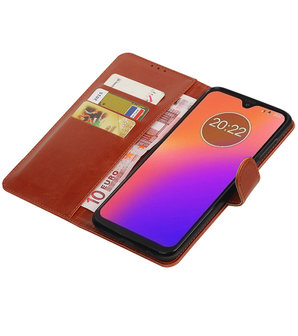 Motief Bookstyle Hoesje voor Motorola Moto G7 - G7 Plus Bruin