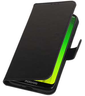 Motief Bookstyle Hoesje voor Motorola Moto G7 Power Zwart