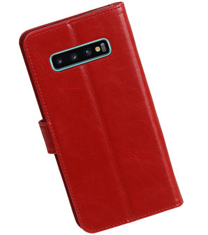 Motief Bookstyle Hoesje voor Samsung Galaxy S10 Plus Rood